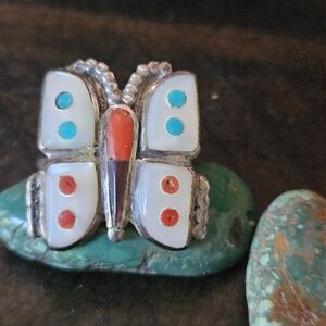 Vintage Zuni Butterfly Ring
